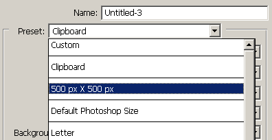 New Document Action Preset