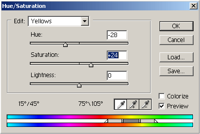 Color Adjustment: Hue/Saturation