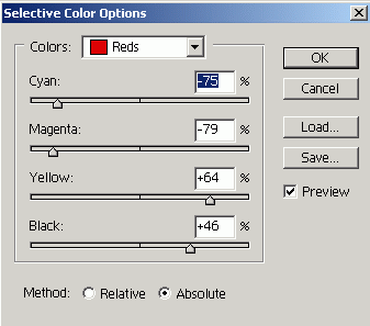 Color Adjustment: Selective Color