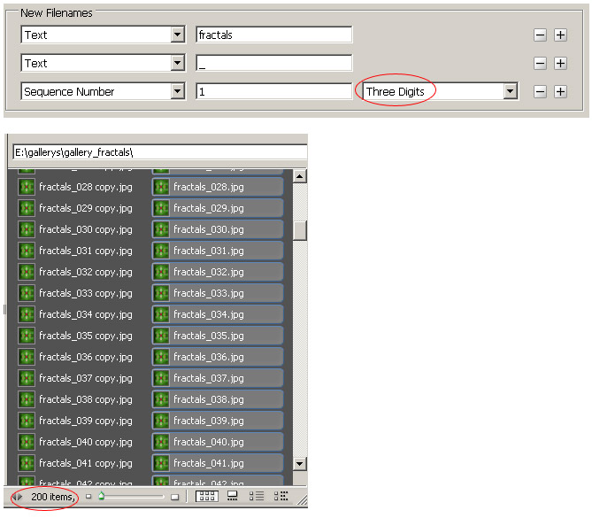 Custom File Name Batch Processing with Bridge