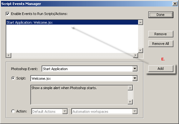 Introduction to Scripts and Actions Events Manager in Photoshop CS2