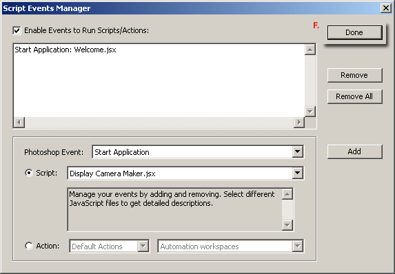 Introduction to Scripts and Actions Events Manager in Photoshop CS2