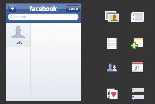 Facebook Panel/ UI Iconset