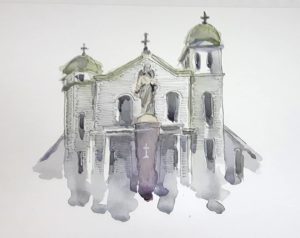 watercolor-Corpis Christi Church-stjohns-nl