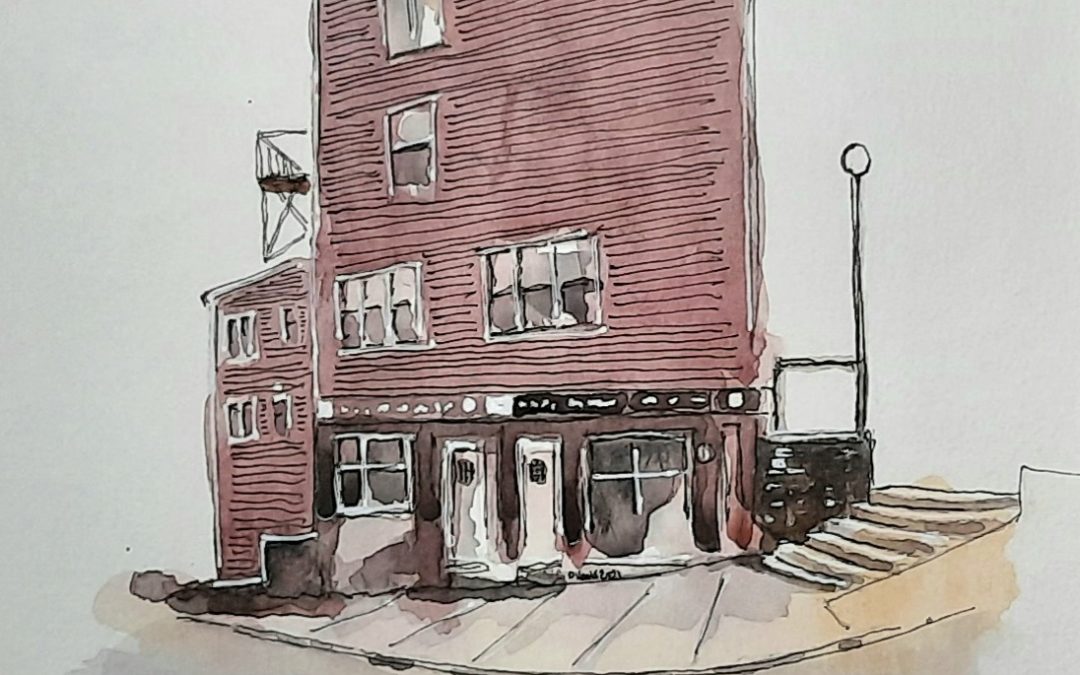 watercolor-Prescott St and Queens Rd-stjohns-nl